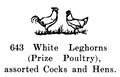 White Leghorns (Prize Poultry), Cocks and Hens, Britains Farm 643 (BritCat 1940).jpg