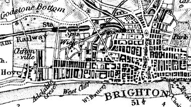 1860 map excerpt, showing Wick Estate / Wick Farm, and the Spa