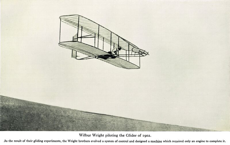File:Wilbur Wright piloting the Glider in 1902 (IHoF 1937).jpg