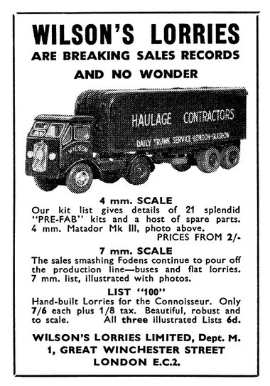 1949: Wilson's Lorries are Breaking Sales Records - and no wonder" (June 1949)