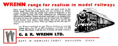 1962: Wrenn trackwork, "Wrenn range for realism in model railways"