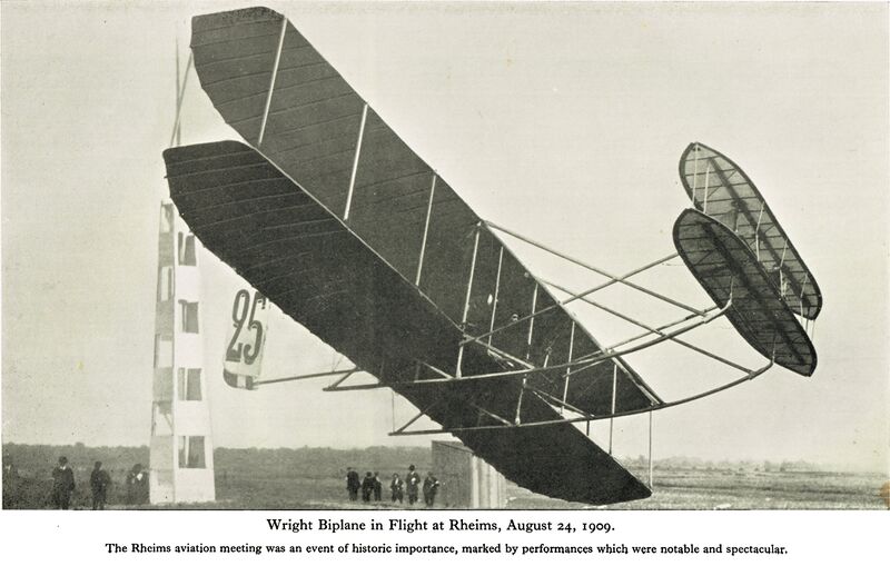 File:Wright Biplane at Rheims, in 1909 (IHoF 1937).jpg
