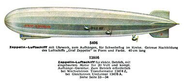 1931: Marklin 5408 and 13806 Zeppelin airship model