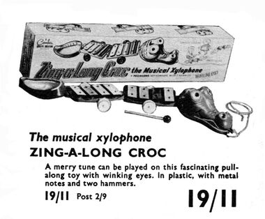 1966: "Zing-Along Croc" crocodile xylophone