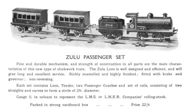 Zulu Passenger Set, advert, 1925